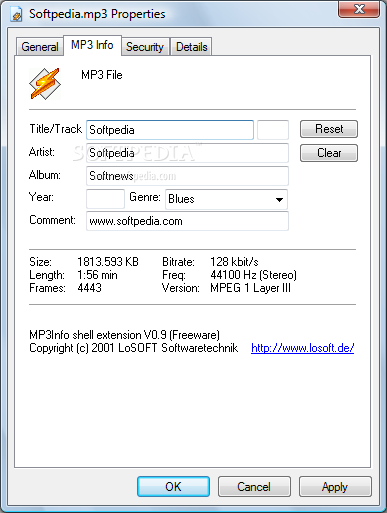 MP3Info Shell Extension