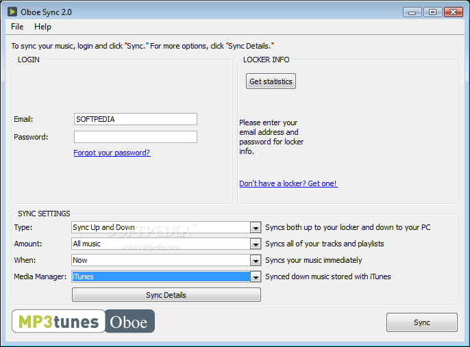 MP3Tunes Oboe Sync