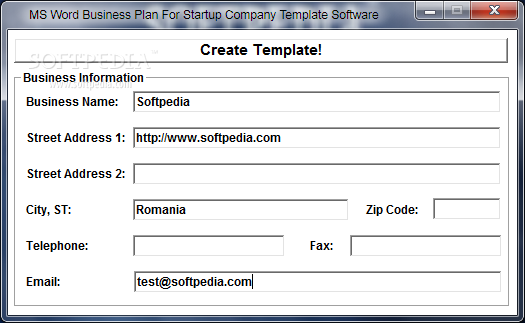 MS Word Business Plan For Startup Company Template Software