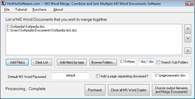 MS Word Merge, Combine and Join Multiple MS Word Documents Software