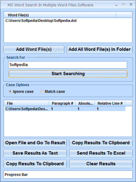 MS Word Search In Multiple Word Files Software
