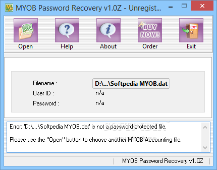 MYOB Password Recovery