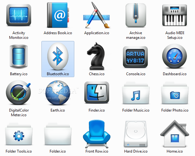 Mac OS X style icons