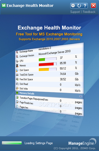 ManageEngine Exchange Health Monitor