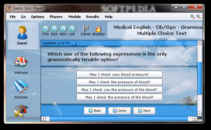 Medical English - Ob/Gyn - Grammar - Multiple Choice Test