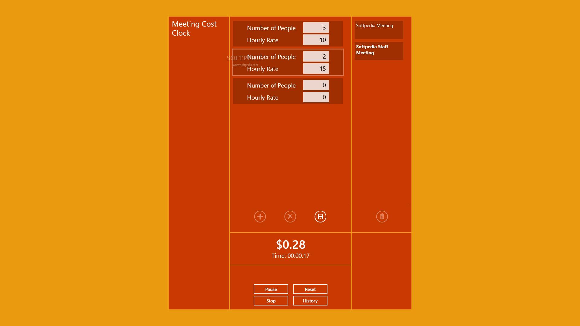 Meeting Cost Clock for Windows 8