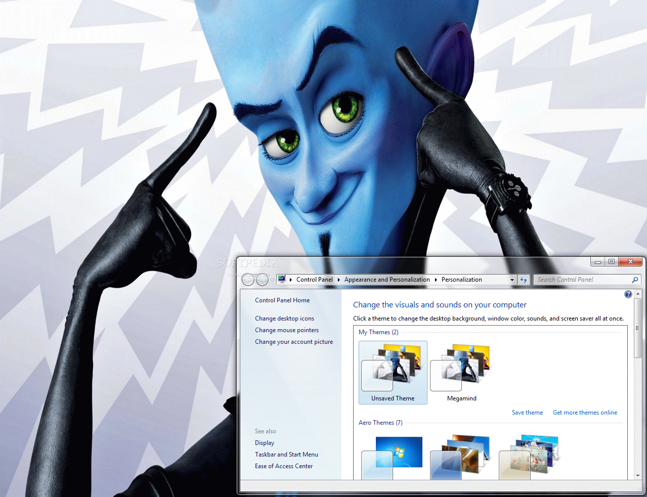 Megamind Windows 7 Theme with dialogue