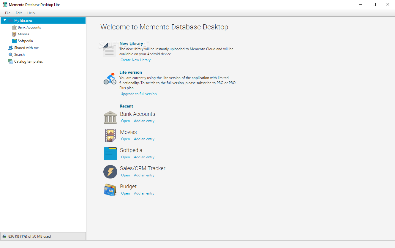 Memento Database Desktop Lite