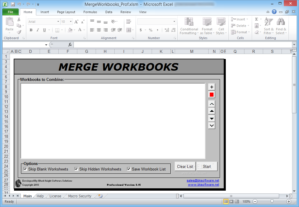 Merge Workbooks Professional