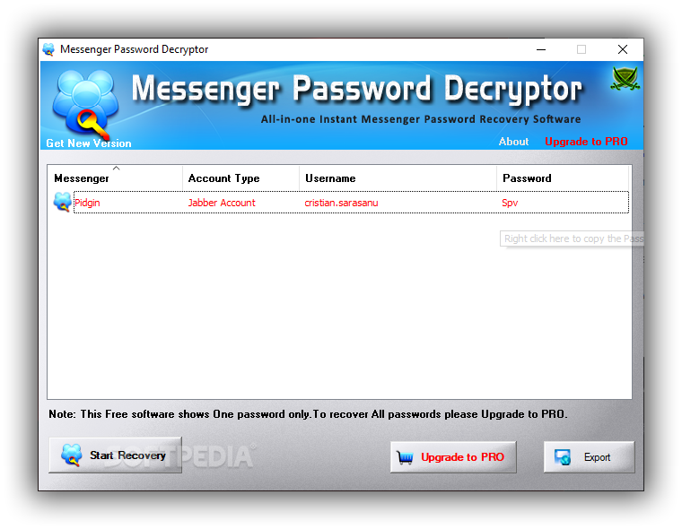 Messenger Password Decryptor Portable