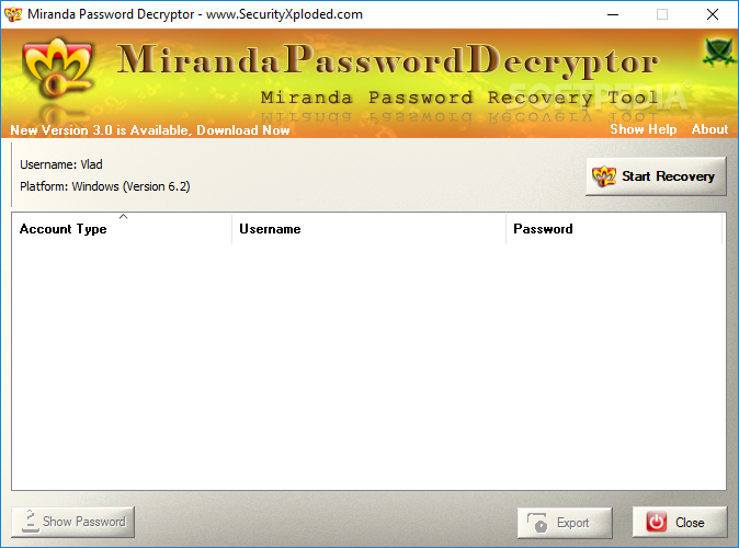 Miranda Password Decryptor Portable