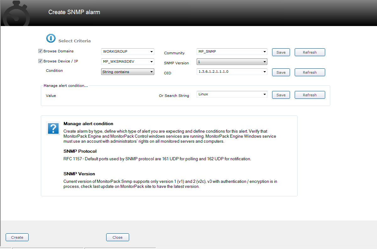 MonitorPack Snmp
