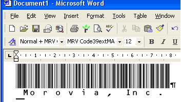 Morovia Code39 (Full ASCII) Barcode Fontware