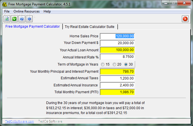 Free Mortgage Payment Calculator