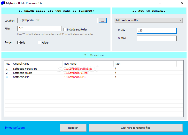 Mytoolsoft FileRenamer