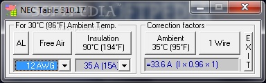 NEC Ampacity Calculator