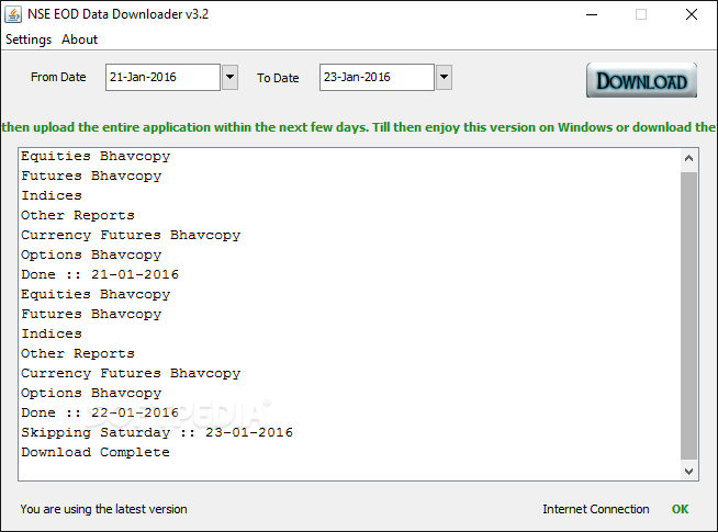 NSE EOD Data Downloader