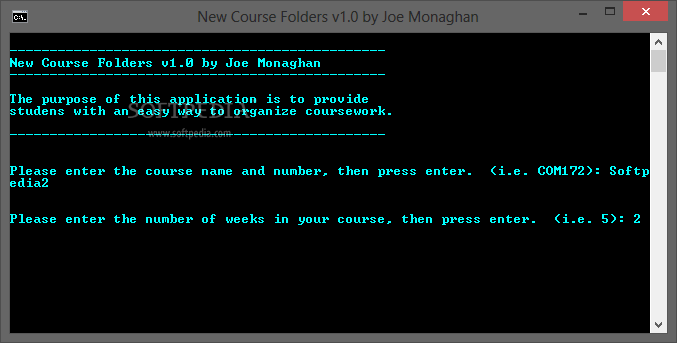 New Course Folders