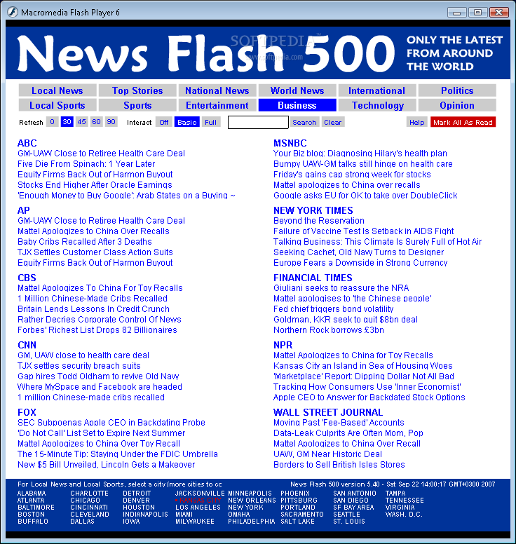 News Flash 500 Standalone Application