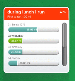 Nike+ Challenge Widget