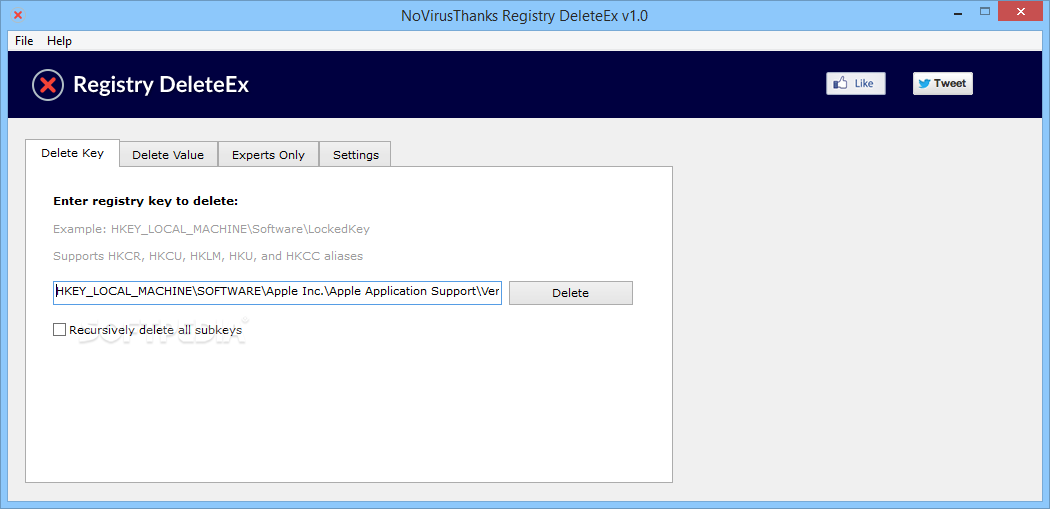 NoVirusThanks Registry DeleteEx Portable