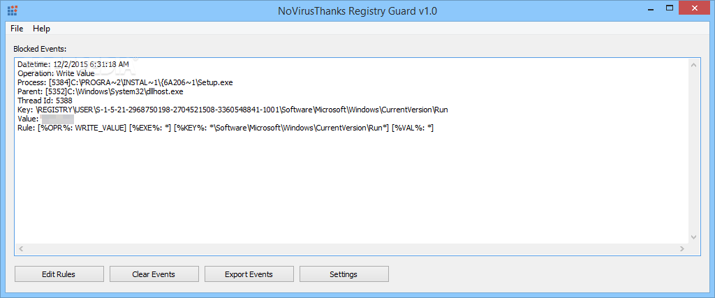 NoVirusThanks Registry Guard