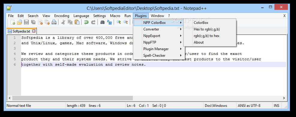 Notepad++ ColorBox