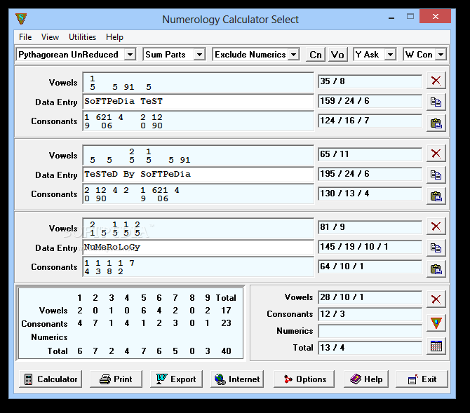 Numerology Calculator Select
