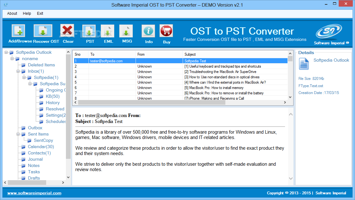 Software Imperial OST to PST Converter