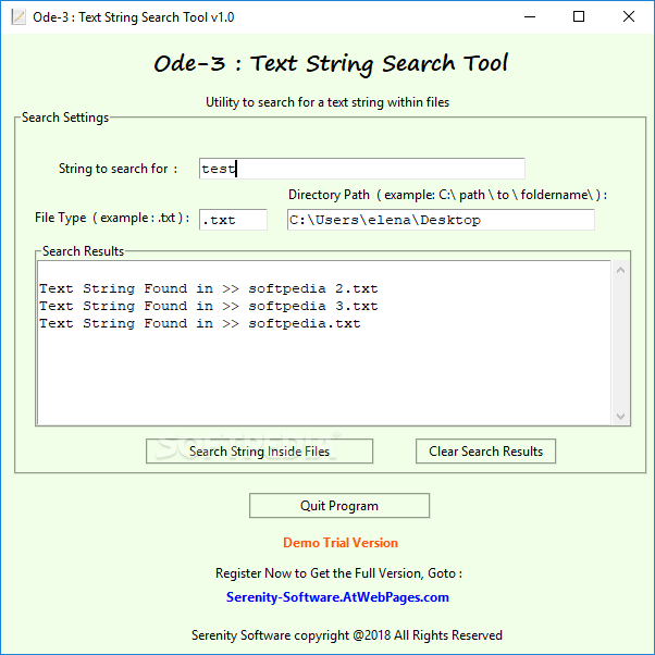 Ode-3 : Text String Files Search Tool