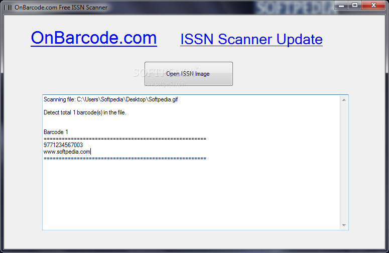 OnBarcode.com Free ISSN Scanner