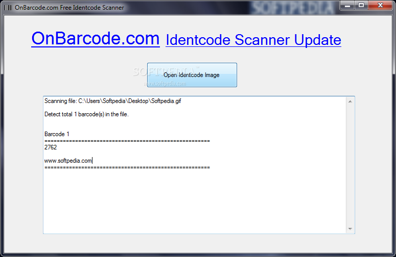 OnBarcode.com Free Identcode Scanner