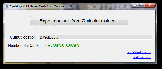 Opal-Export Multiple vCards from Outlook