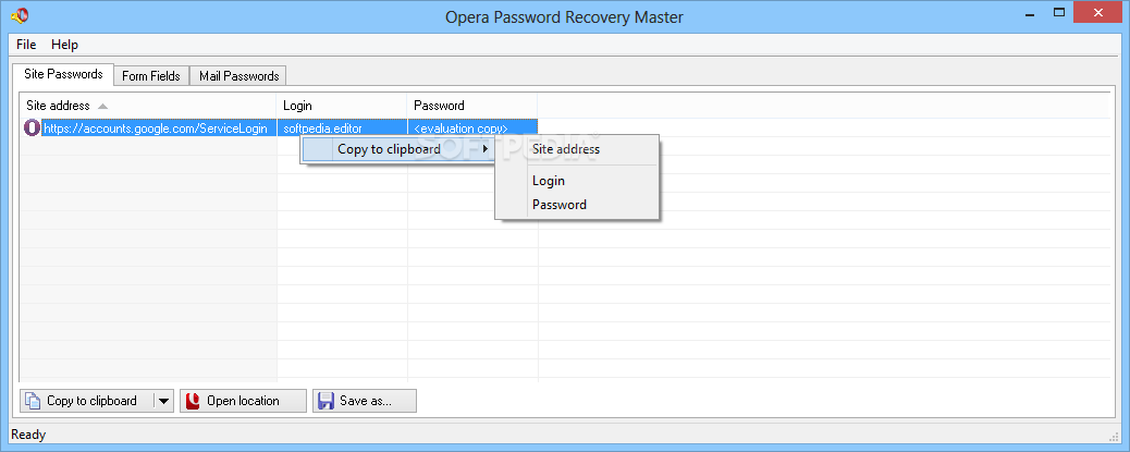 Opera Password Recovery Master