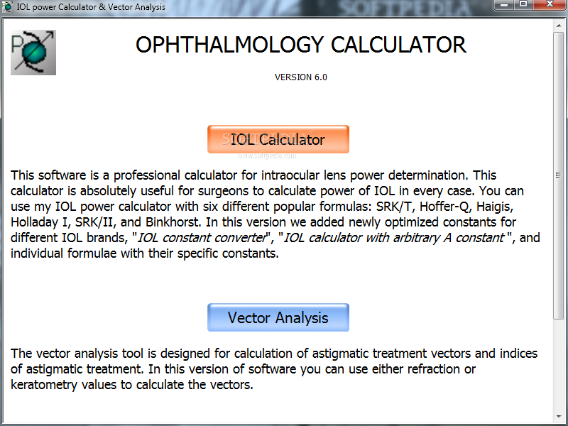 Ophthalmology Calculator
