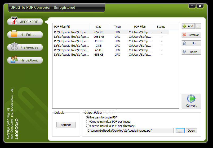 OpooSoft JPEG To PDF Converter