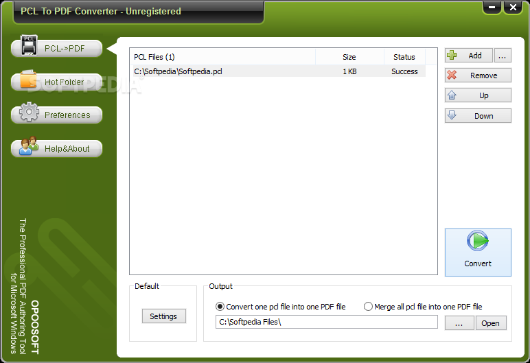 OpooSoft PCL To PDF Converter