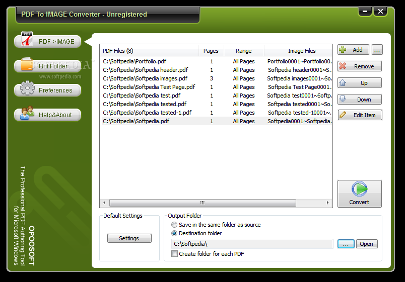 OpooSoft PDF To IMAGE GUI + Command Line