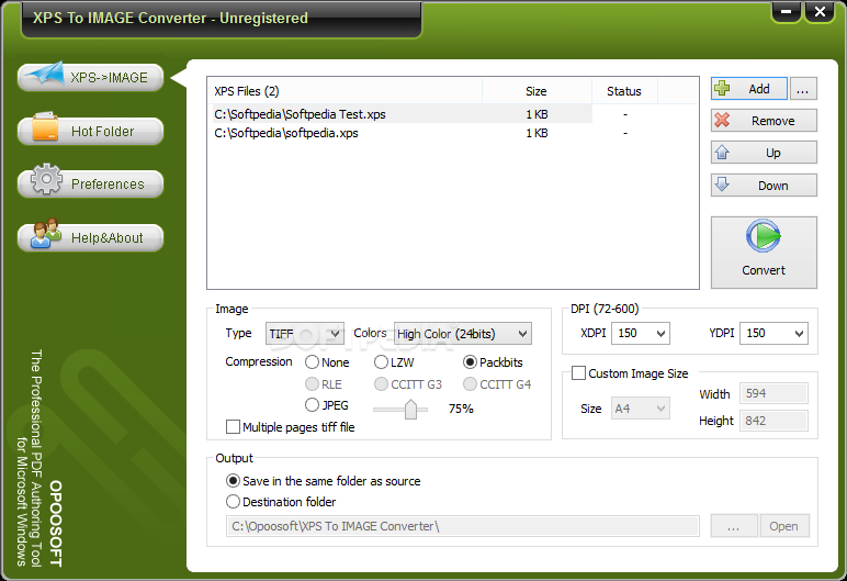 OpooSoft XPS To IMAGE GUI Command Line