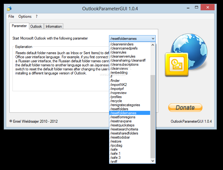 OutlookParameterGUI