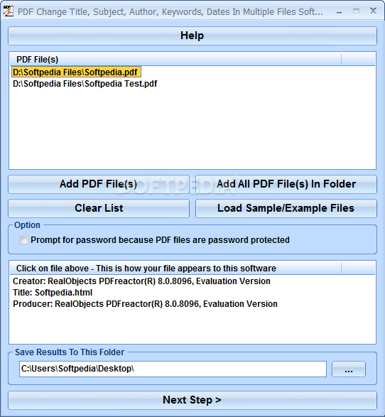 PDF Change Title, Subject, Author, Keywords, Dates In Multiple Files Software