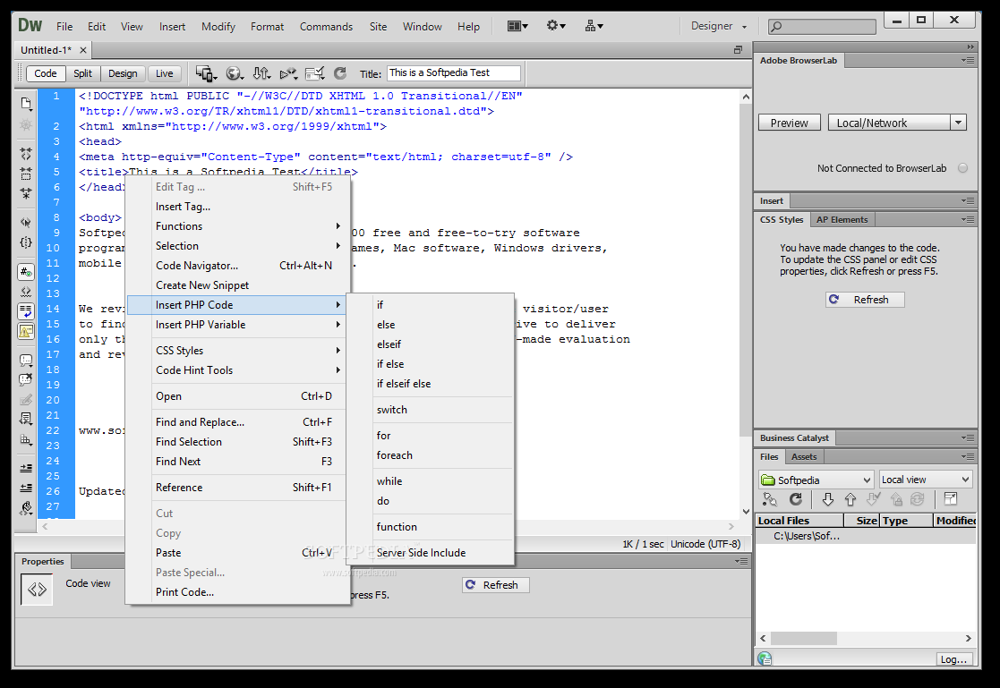 PHP Coding Tools for Dreamweaver