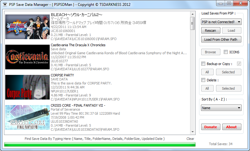 PSP Save Data Manager