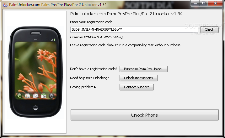 PalmUnlocker.com Palm Pre/Pre Plus/Pre 2 Unlocker