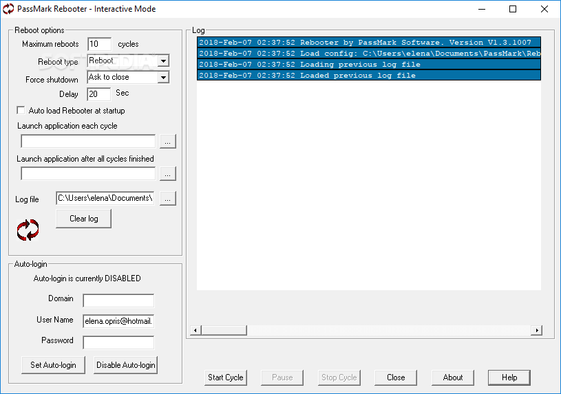 PassMark Rebooter