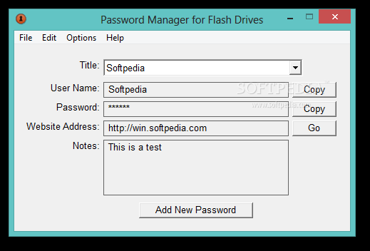 Password Manager for Flash Drives