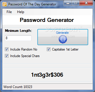 Password Of The Day Generator