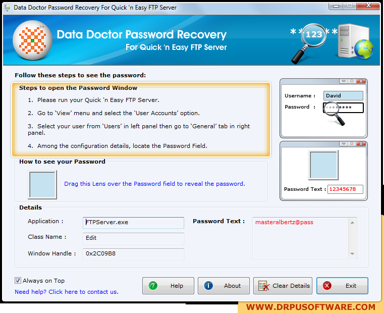 Password Recovery Software For Quick 'n Easy FTP Server