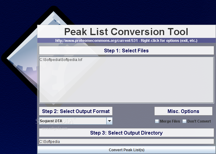 Peak List Conversion Tool