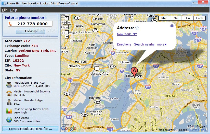 Phone Number Location Lookup 2011